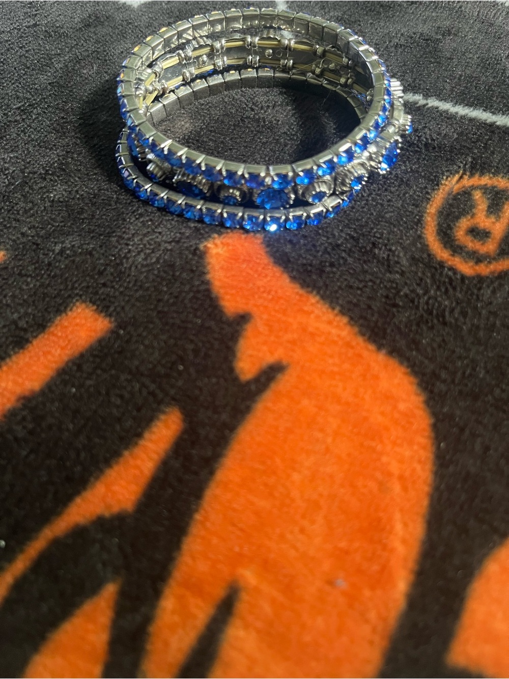Sparkling Blue Rhinestone Coil Bracelet